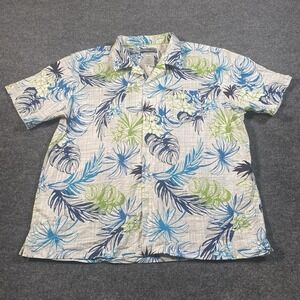 Alaska by Luly Yang Mens 3XL Hawaiian Shirt Short Sleeve Button up Floral Print